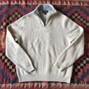 Brooks Brothers Lambswool Halfzip Sweater, Size XL